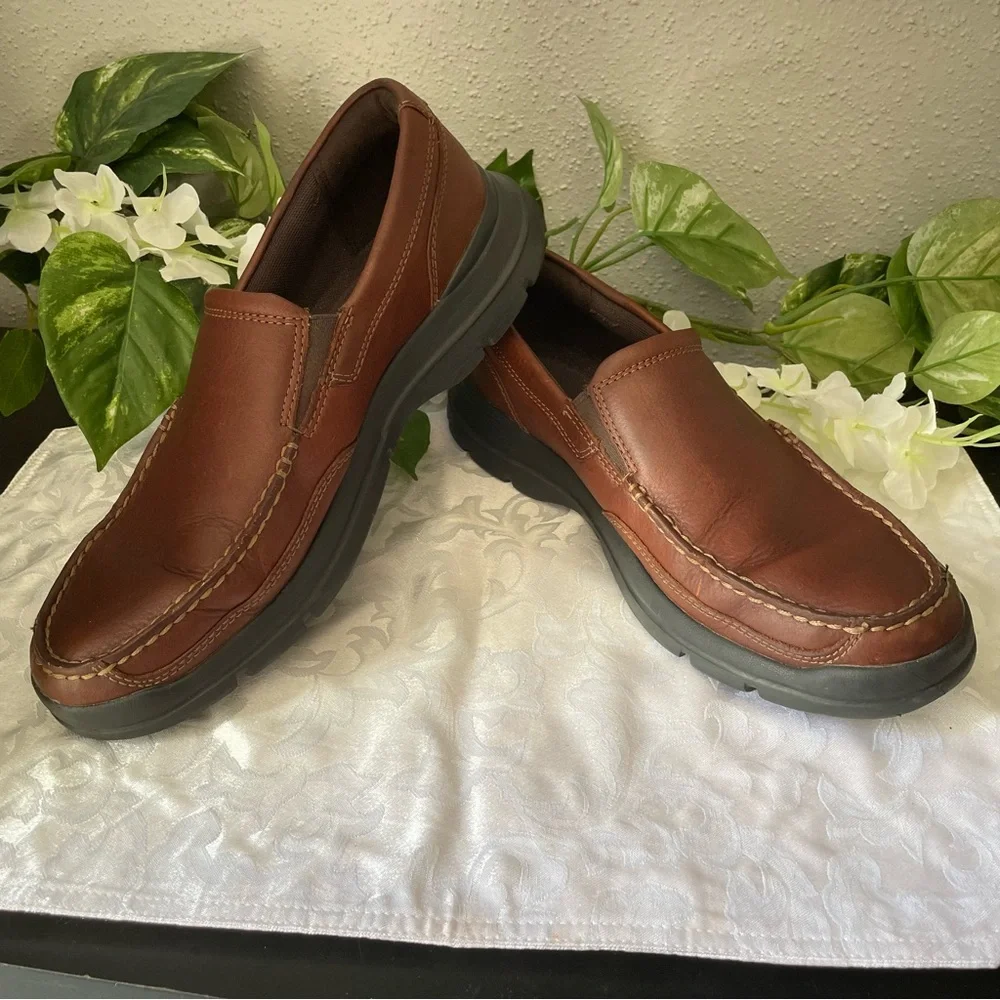 Rockport Men’s Leather Moccasins Size 9 Comfort Elegant Casual Trend